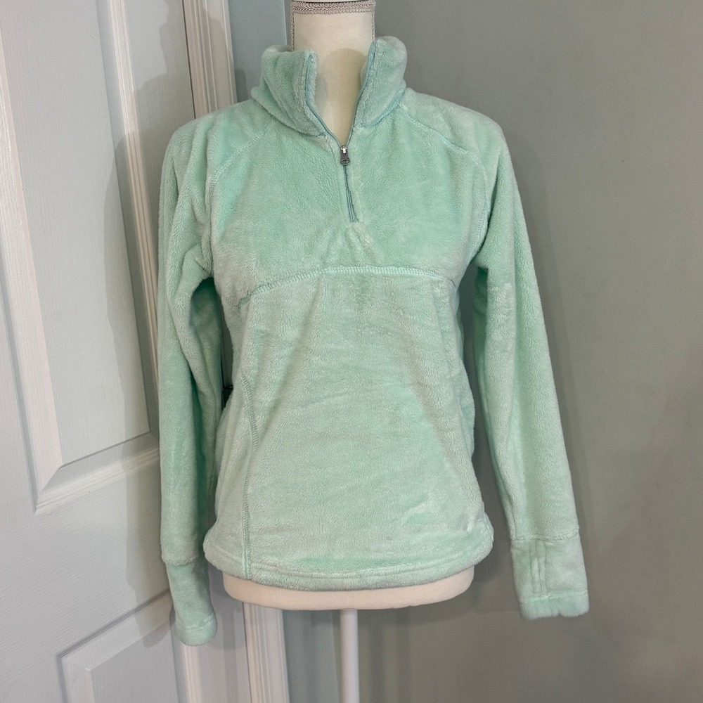 Obermeyer Girls Furry Fleece Pullover Sweatshirt Mint Green Size Large Cozy